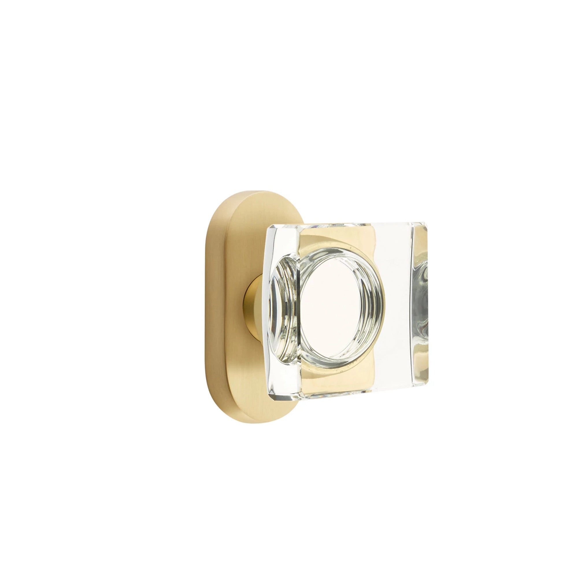 Latón Satinado · 1-1/2" x3" Oval Rosette