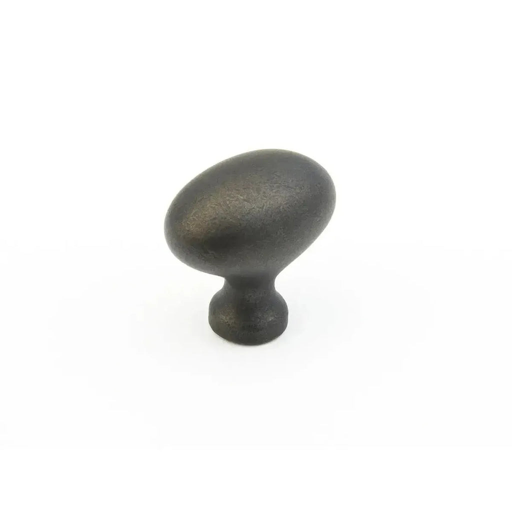 Schaub Perilla Distressed Tradicional Ovalada, 1-3/8" diám. — Bronce