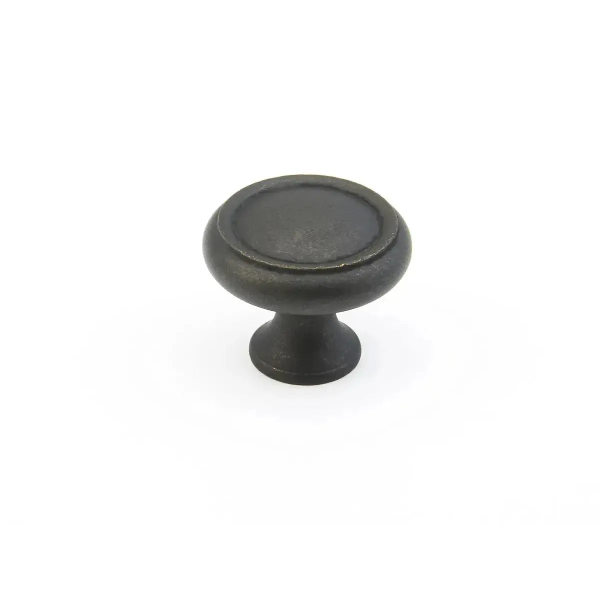 Schaub Perilla Rimmed Distressed Tradicional Redonda, 1-1/4" diám. — Bronce