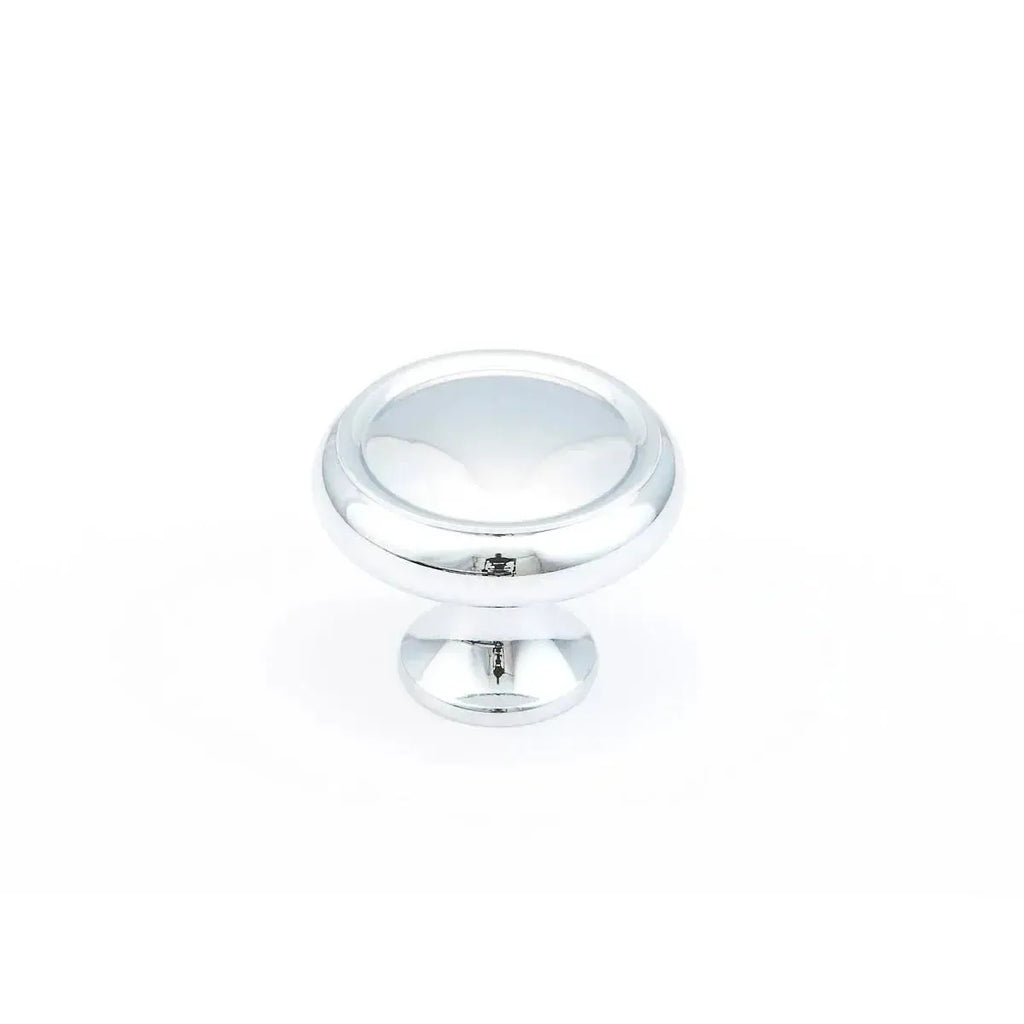 Schaub Perilla Country Rimmed Tradicional Redonda, 1-1/4" diám. — Cromo Pulido