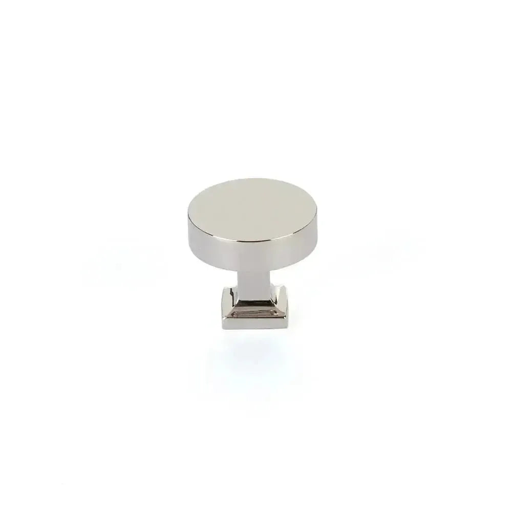 Schaub Perilla Haniburton Base Redonda Cuadrada, 1-1/4" — Níquel Pulido