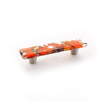 Schaub Jaladera Fused Sapphire Silk Stainless Steel Call de Vidrio Rectangular, 4-1/2"