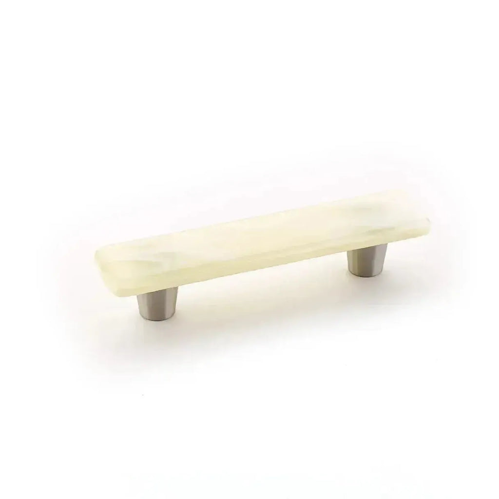 Schaub Jaladera Fused Sapphire Silk Stainless Steel Call de Vidrio Rectangular, 4-1/2"