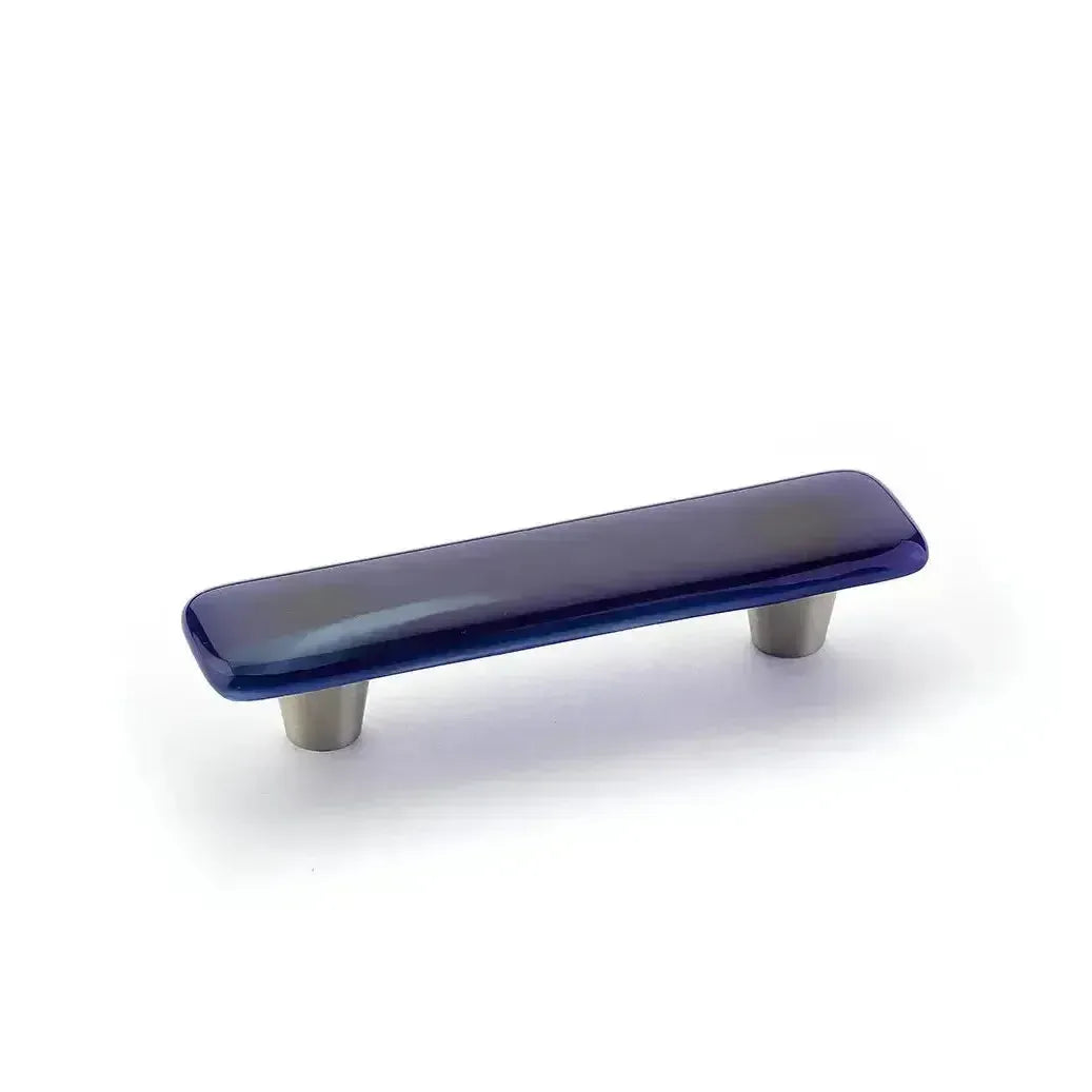 Schaub Jaladera Fused Sapphire Silk Stainless Steel Call de Vidrio Rectangular, 4-1/2"