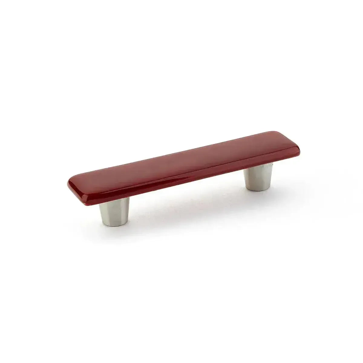 Schaub Jaladera Fused Scarlet Silk Stainless Steel Call de Vidrio Rectangular, 4-1/2"