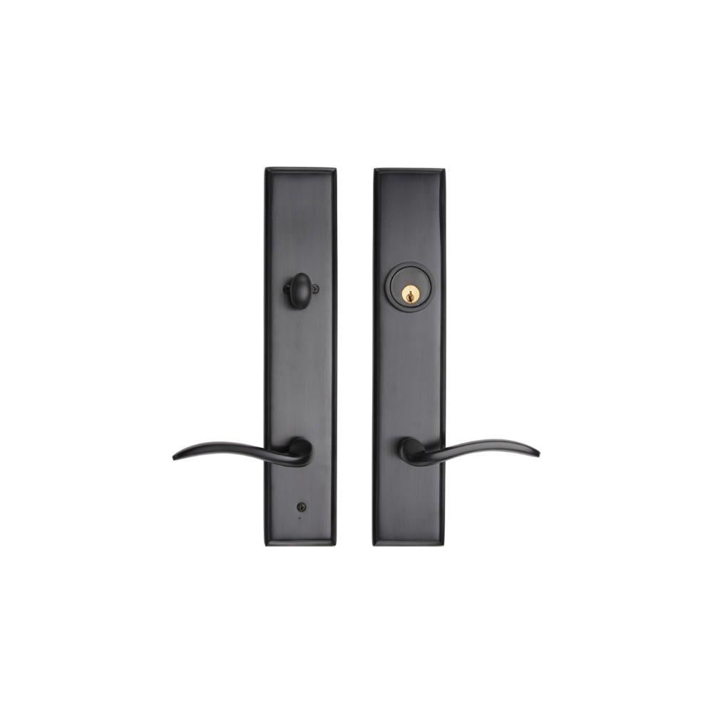 Ashley Norton Juego de Entrada Tubular — Escudo SQLES (Suite Rectangular) — mostrado en Bronce Aceitado Oscuro