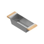 Julien · Contenedor Hondo Deslizante con Asas de Madera — Maple / 6″ × 17″ · tazón de 16″ de fondo · alto 4¼″