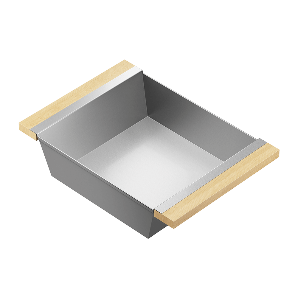 Julien · Contenedor Hondo Deslizante con Asas de Madera — Maple / 12″ × 17″ · tazón de 16″ de fondo · alto 4¼″