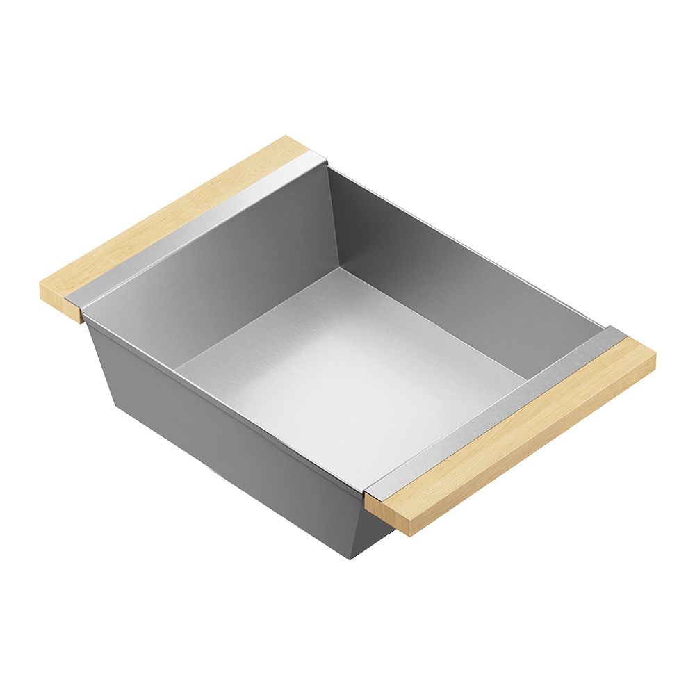 Julien · Contenedor Hondo Deslizante con Asas de Madera — Maple / 12″ × 18″ · tazón de 17″ de fondo · alto 4¼″