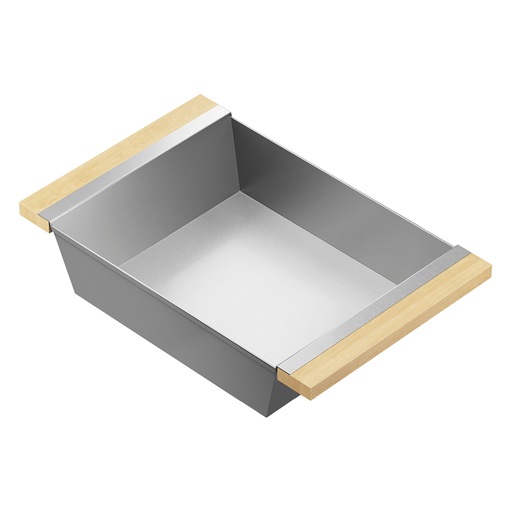Julien · Contenedor Hondo Deslizante con Asas de Madera — Maple / 12″ × 19″ · tazón de 18″ de fondo · alto 4¼″