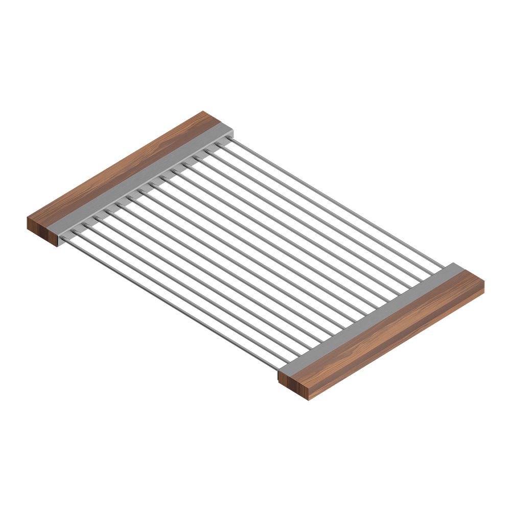 Julien · Escurridor Deslizante con Asas de Madera — Nogal / 12″ × 19″ · tazón de 18″ de fondo