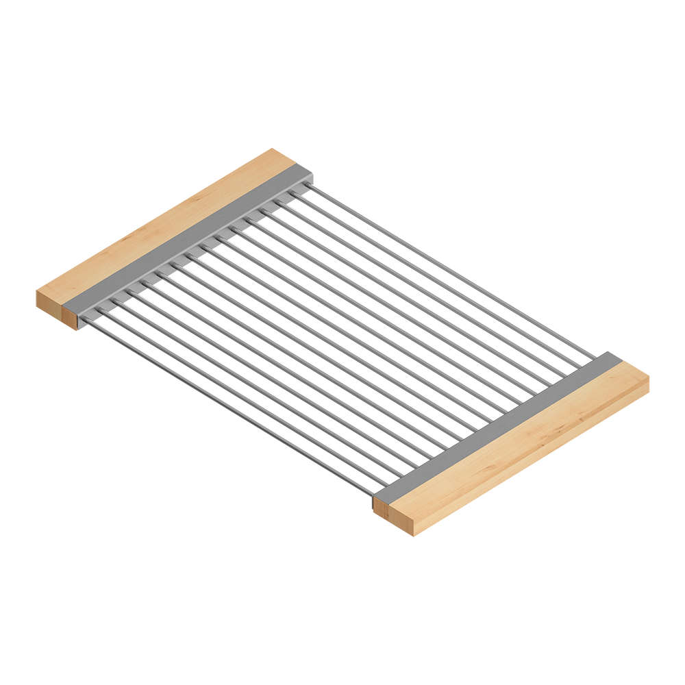 Julien · Escurridor Deslizante con Asas de Madera — Maple / 12″ × 19″ · tazón de 18″ de fondo