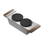 Julien · Contenedor de Servicio con 2 Tazones — Nogal / 6″ × 18″ · tazón de 17″ de fondo