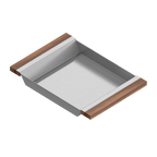 Julien · Charola Deslizante con Asas de Madera — Nogal / 12″ × 17″ · tazón de 16″ de fondo · alto 2¼″