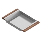 Julien · Charola Deslizante con Asas de Madera — Nogal / 12″ × 17⅞″ · tazón de 17″ de fondo · alto 2¼″