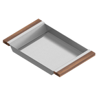 Julien · Charola Deslizante con Asas de Madera — Nogal / 12″ × 19″ · tazón de 18″ de fondo · alto 2¼″