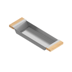 Julien · Charola Deslizante con Asas de Madera — Maple / 6″ × 19″ · tazón de 18″ de fondo · alto 2¼″