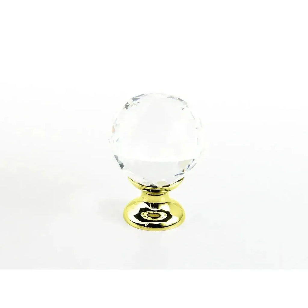 Schaub Perilla Stargaze Redonda de Cristal, 1-1/8" diám. — Latón Pulido