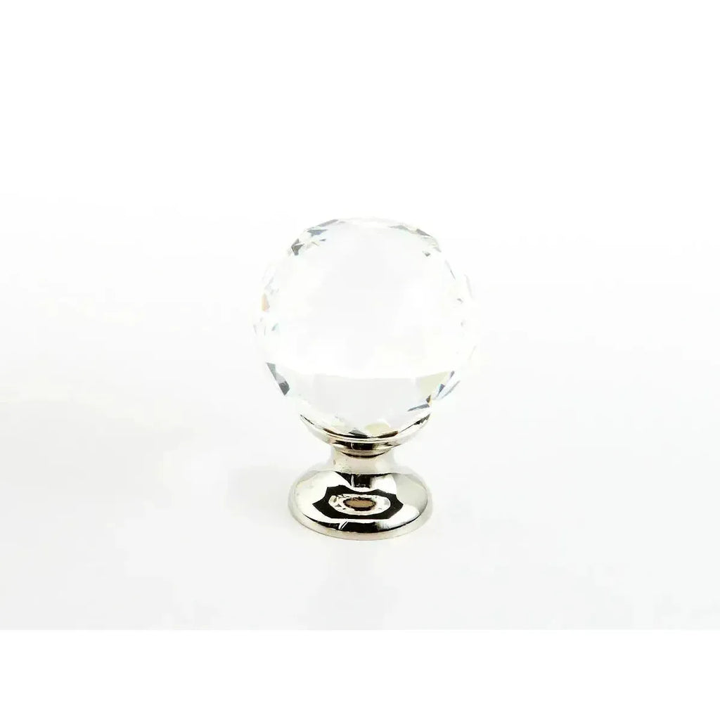 Schaub Perilla Stargaze Redonda de Cristal, 1-1/8" diám. — Níquel Pulido