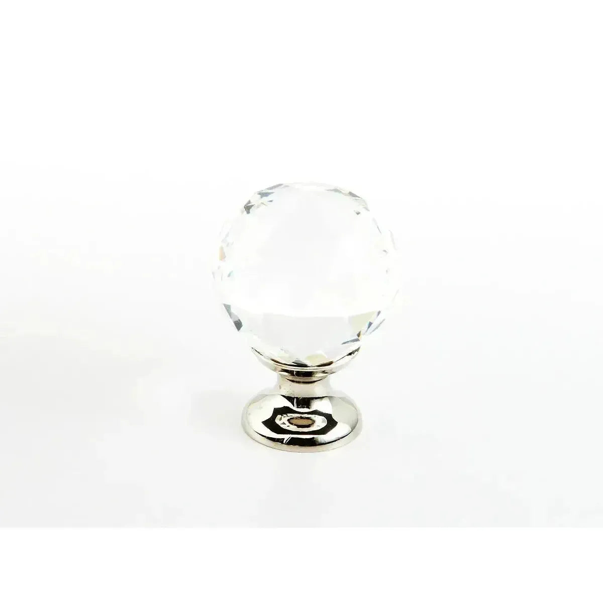 Schaub Perilla Stargaze Redonda de Cristal, 1-1/8" diám. — Níquel Pulido