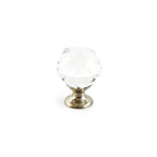 Schaub Perilla Stargaze Redonda de Cristal, 1-1/8" diám. — Níquel Satinado