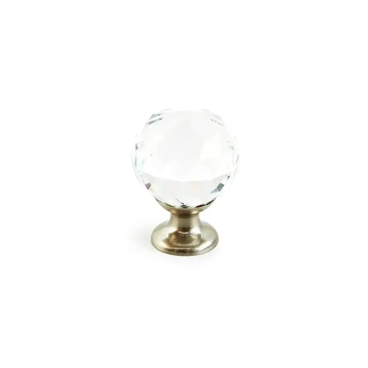 Schaub Perilla Stargaze Redonda de Cristal, 1-1/8" diám. — Níquel Satinado
