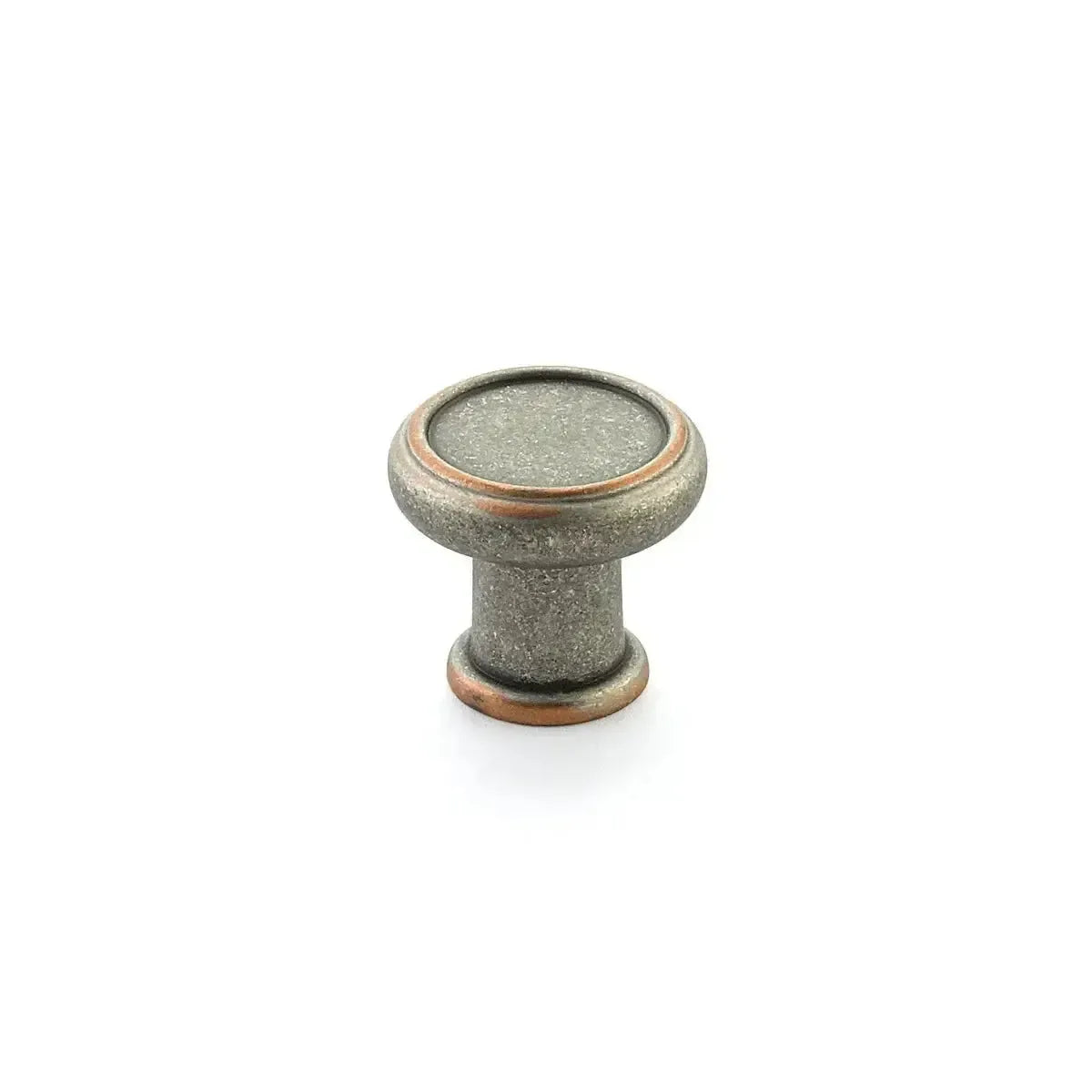 Schaub Perilla Steamworks Distressed Redonda, 1-1/4" diám. — Peltre