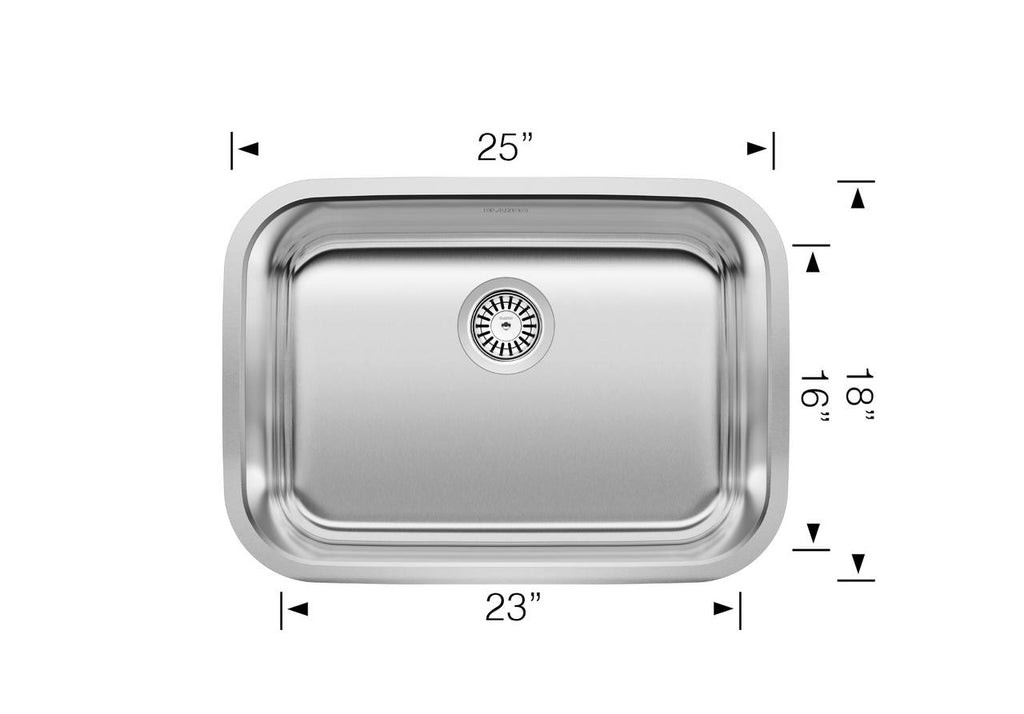 Blanco Stellar Medium Single Bowl — Tarja de Acero Inoxidable — vista 3