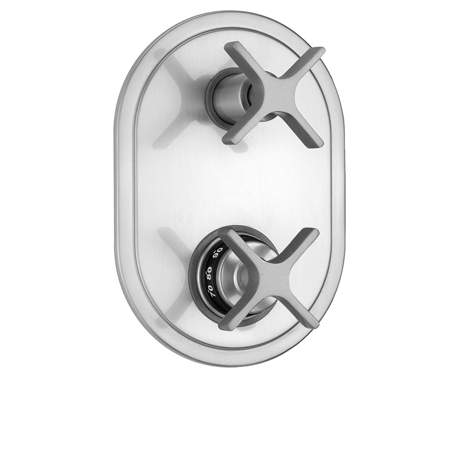 Jaclo Lila Trim Termostático — Placa Oval — Cruz — Jaclo