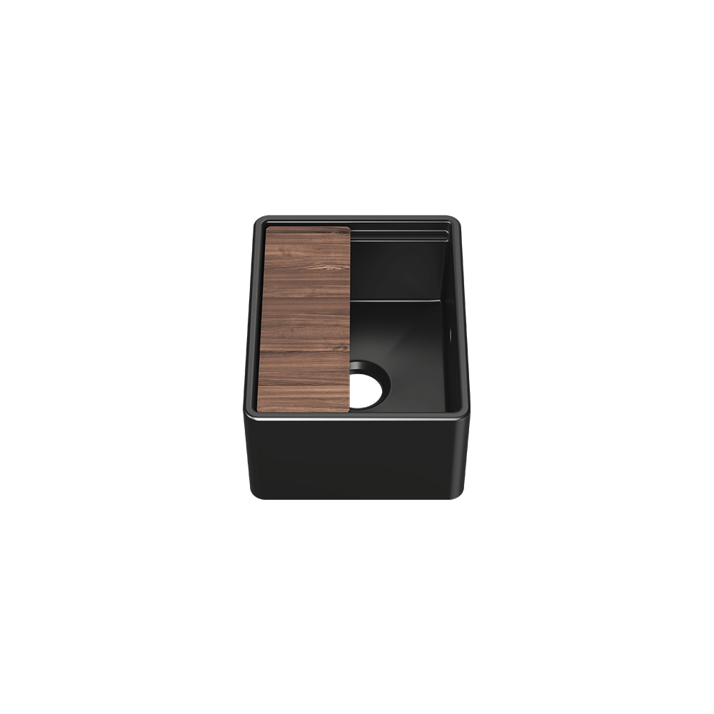 Julien Fira · Tarja de Fireclay de Bar con Mandil — Negro Mate