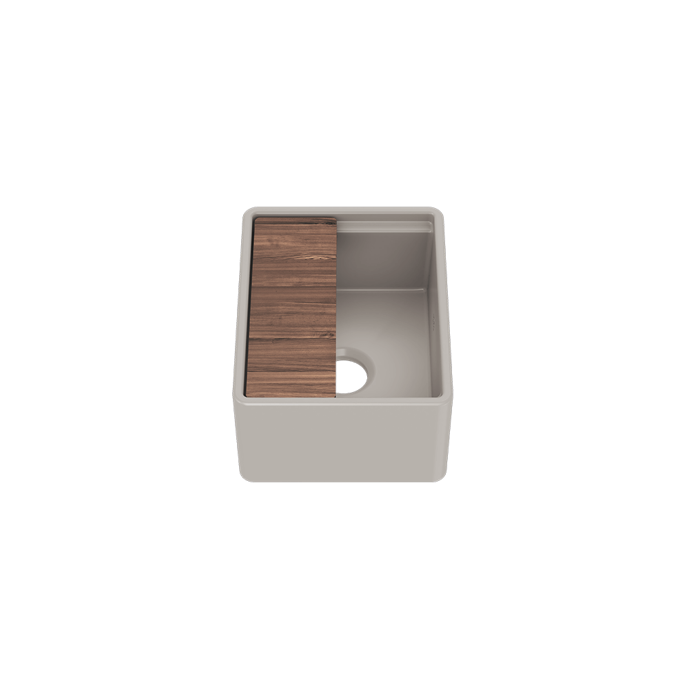 Julien Fira · Tarja de Fireclay de Bar con Mandil — Taupe Mate