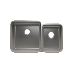 Julien Classic · Tarja de Cocina de Dos Tazones (Bajo Cubierta) — Izq. 18″ × 18″ × 10″ · Der. 12″ × 16″ × 8″