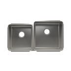 Julien Classic · Tarja de Cocina de Dos Tazones (Bajo Cubierta) — Izq. 15″ × 16″ × 8″ · Der. 18″ × 18″ × 10″