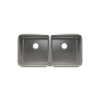 Julien Classic · Tarja de Cocina de Dos Tazones (Bajo Cubierta) — Izq. 18″ × 18″ × 10″ · Der. 18″ × 18″ × 10″