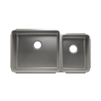 Julien Classic · Tarja de Cocina de Dos Tazones (Bajo Cubierta) — Izq. 21″ × 18″ × 10″ · Der. 12″ × 16″ × 8″