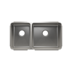 Julien Classic · Tarja de Cocina de Dos Tazones (Bajo Cubierta) — Izq. 12″ × 16″ × 8″ · Der. 18″ × 16″ × 10″