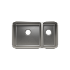 Julien Classic · Tarja de Cocina de Dos Tazones (Bajo Cubierta) — Izq. 18″ × 16″ × 10″ · Der. 9″ × 16″ × 8″