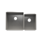 Julien UrbanEdge · Tarja de Cocina de Dos Tazones (Bajo Cubierta) — Izq. 18″ × 18″ × 10″ · Der. 12″ × 16″ × 8″