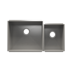 Julien UrbanEdge · Tarja de Cocina de Dos Tazones (Bajo Cubierta) — Izq. 21″ × 18″ × 10″ · Der. 12″ × 16″ × 8″