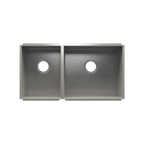Julien UrbanEdge · Tarja de Cocina de Dos Tazones (Bajo Cubierta) — Izq. 12″ × 16″ × 8″ · Der. 18″ × 16″ × 10″