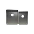 Julien UrbanEdge · Tarja de Cocina de Dos Tazones (Bajo Cubierta) — Izq. 15″ × 18″ × 10″ · Der. 12″ × 16″ × 8″