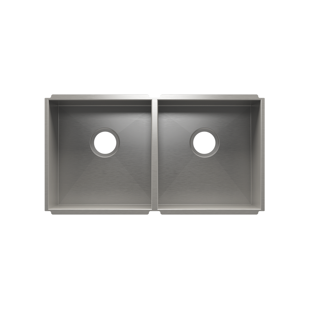Julien UrbanEdge · Tarja de Cocina de Dos Tazones (Bajo Cubierta) — Izq. 15″ × 16″ × 8″ · Der. 15″ × 16″ × 8″