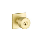 Yale Expressions Marcel rosette with Keyed Dylan knob, Kwikset keyway — Latón Satinado