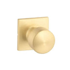 Yale Expressions Marcel rosette with Keyed Dylan knob, Kwikset keyway — Latón Satinado