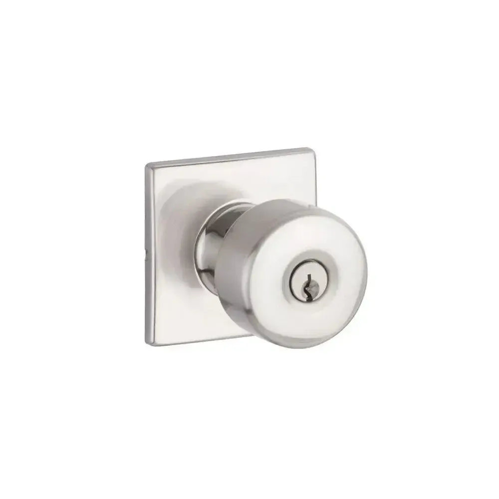 Yale Expressions Marcel rosette with Keyed Dylan knob, Kwikset keyway — Níquel Satinado