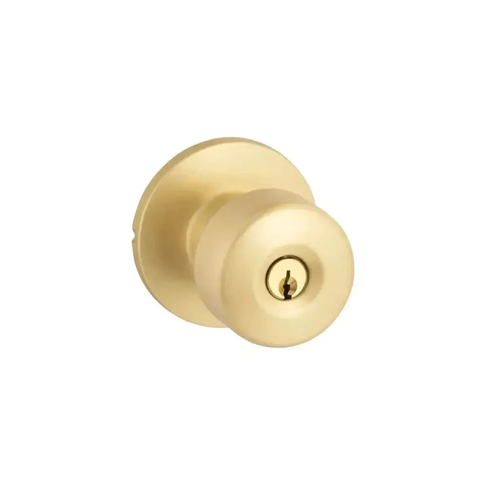 Yale Expressions Owen rosette with Keyed Dylan knob — Latón Satinado