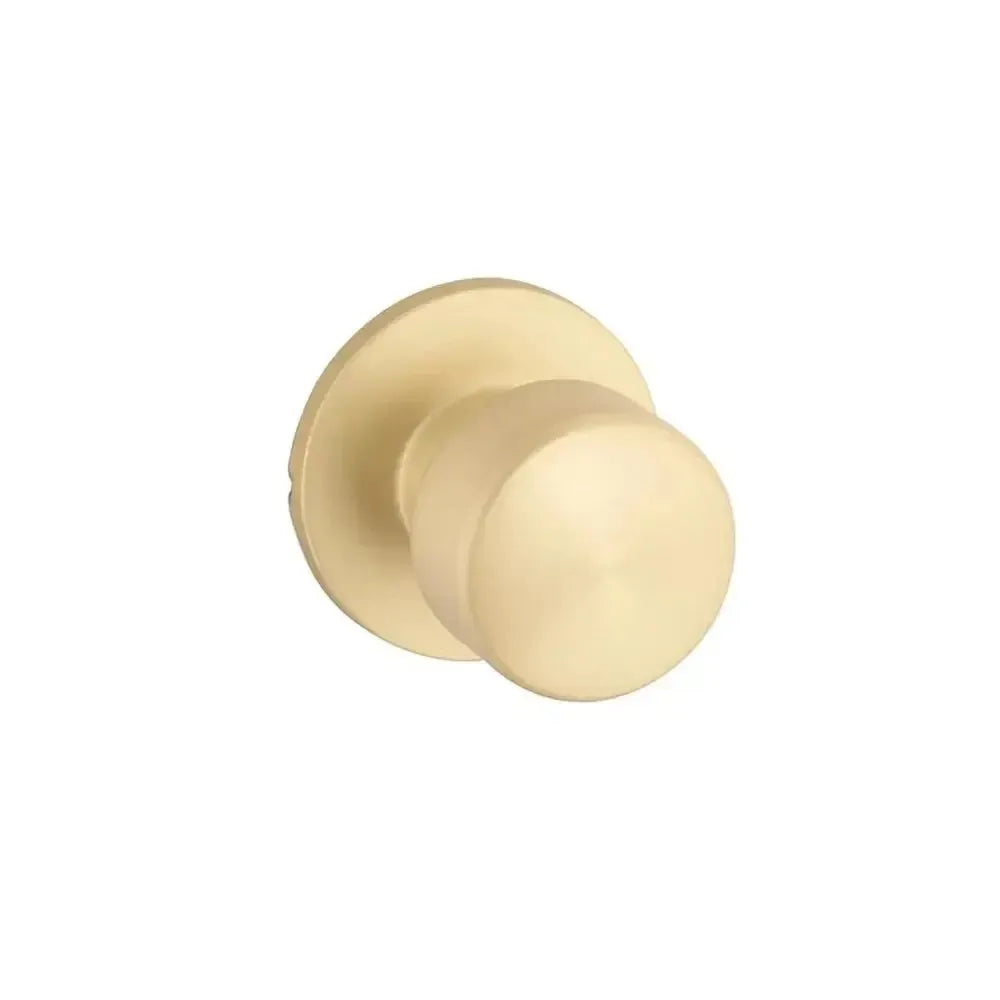 Yale Expressions Owen rosette with Keyed Dylan knob, Weiser keyway — Latón Satinado