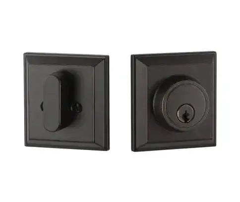Yale Expressions Ellington Single Cylinder Deadbolt, Weiser keyway — Bronce Aceitado
