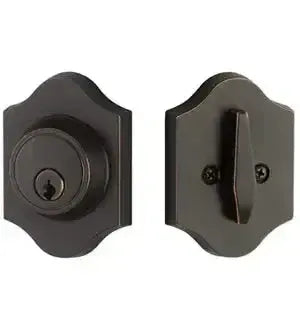 Yale Expressions Everly Single Cylinder Deadbolt, Kwikset keyway — Bronce Aceitado
