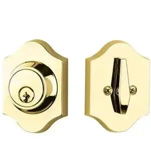 Yale Expressions Everly Single Cylinder Deadbolt, Kwikset keyway — Latón Pulido